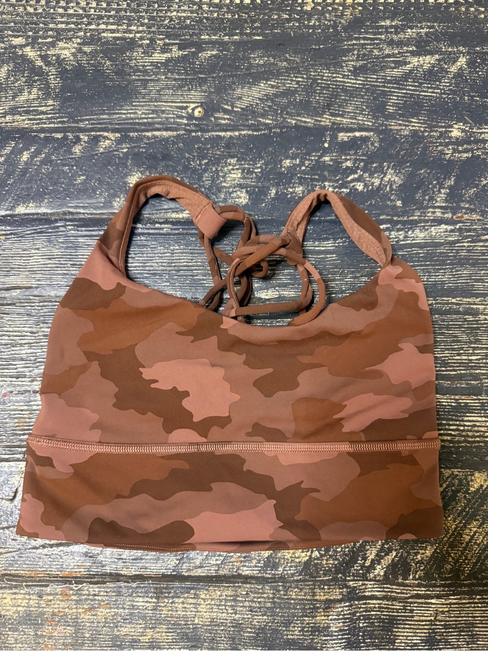 Lululemon Women's Camouflage strappy back sports bra B/C cup